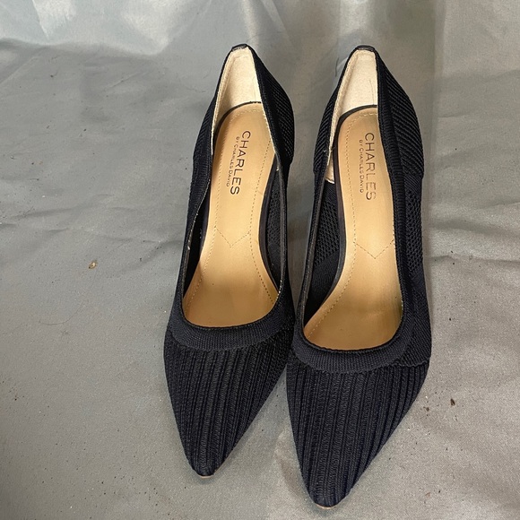 Navy Knit Heels - Picture 3 of 6